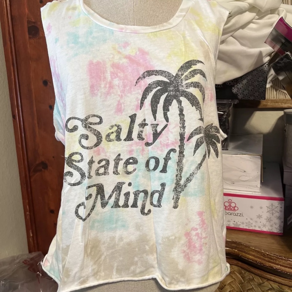 Target Grayson Threads Salty State of Mind Shirt & Shorts XL Tie Dye Lounge Wear